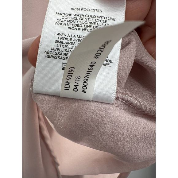 Express Beige V Neck Half Zip Roll Tab Sleeve Shirt Large - Picture 9 of 10